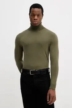 Sisley pulover culoarea bleumarin, light, cu guler, 10F2S2244 imagine