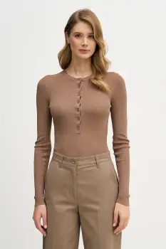 Sisley pulover culoarea maro, light, 19EQM2024 imagine