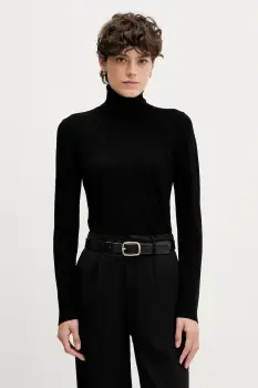 Sisley pulover culoarea negru, light, cu guler, 17Q3M2178 imagine