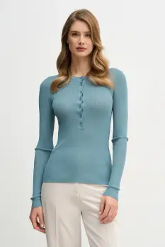 Sisley pulover culoarea turcoaz, light, 19EQM2024 imagine