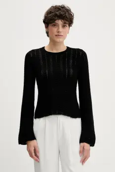 Sisley pulover de bumbac culoarea negru, light, 1494M106O imagine