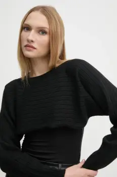 Sisley pulover de lana femei, culoarea negru, light, 128YM105K imagine