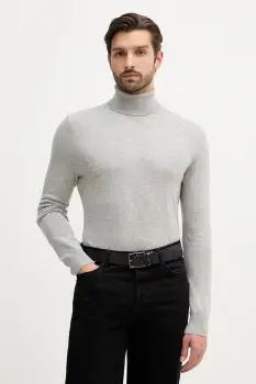 Sisley pulover din amestec de lana culoarea bej, light, cu guler, 102HS2177 imagine