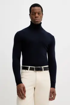 Sisley pulover din amestec de lana culoarea bej, light, cu guler, 102HS2177 imagine