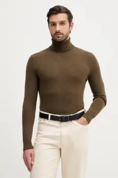 Sisley pulover din amestec de lana culoarea bej, light, cu guler, 102HS2177 imagine