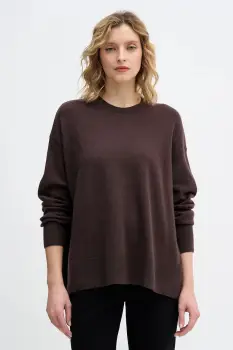 Sisley pulover din amestec de lana culoarea maro, light, 18AYM103K imagine