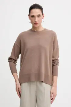 Sisley pulover din amestec de lana culoarea maro, light, 18AYM103K imagine
