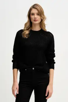 Sisley pulover din amestec de lana culoarea negru, 1WBZL106W imagine