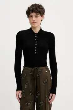 Sisley pulover din amestec de lana culoarea negru, light, 1QNQL300E imagine