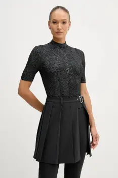 Sisley pulover din amestec de lana culoarea negru, light, cu turtleneck, 1WH2M2025 imagine