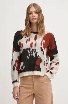 Sisley pulover din amestec de lana femei, culoarea bej, 106QL105N imagine