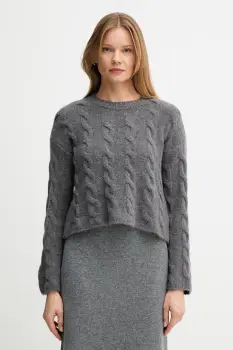 Sisley pulover din amestec de lana femei, culoarea gri imagine