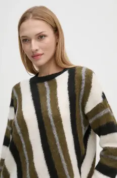 Sisley pulover din amestec de lana femei, culoarea verde, 106QL105O imagine