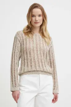 Sisley pulover femei, culoarea bej, light imagine