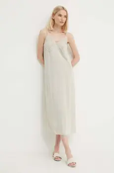 Sisley rochie culoarea bej, maxi, drept imagine