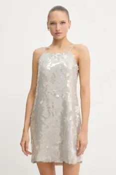 Sisley rochie culoarea gri, mini, drept, 4Z5JLV07G imagine