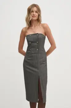 Sisley rochie culoarea gri, mini, mulata, 4OPDLV06L imagine