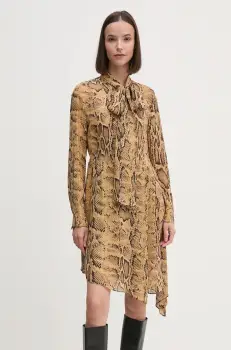 Sisley rochie culoarea maro, mini, evazati, 4YBMLV065 imagine