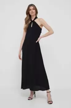 Sisley rochie culoarea negru, maxi, oversize imagine