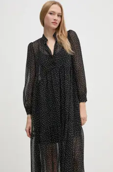 Sisley rochie culoarea negru, midi, evazati, 42UMLV06U imagine