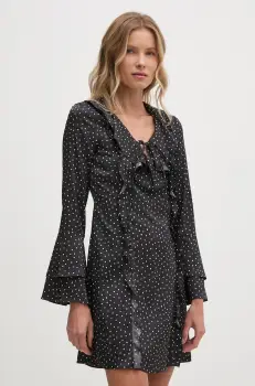 Sisley rochie culoarea negru, mini, evazati, 4ETLLV06V imagine