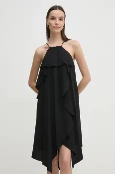 Sisley rochie culoarea negru, mini, evazati, 4LNTLV06M imagine