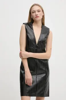 Sisley rochie culoarea negru, mini, evazati, 4S6DLV06O imagine