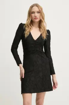 Sisley rochie culoarea negru, mini, mulata, 4TY3LV06N imagine