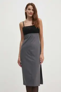 Sisley rochie din amestec de lana culoarea negru, mini, drept, 47FYLV067 imagine