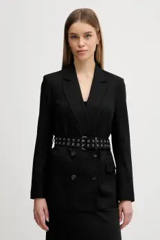 Sisley sacou culoarea negru, cu doua randuri de nasturi, cu imprimeu, 22T7LW03I imagine