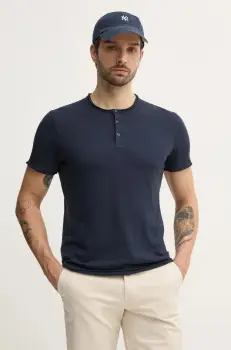 Sisley tricou din bumbac barbati, culoarea bej, neted, 3WF0S1009 imagine