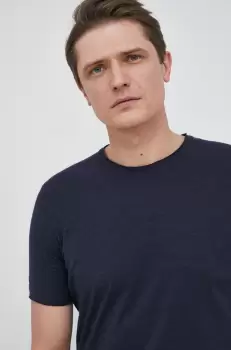 Sisley tricou din bumbac culoarea albastru marin, neted imagine