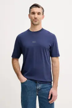 Sisley tricou din bumbac culoarea bleumarin, cu imprimeu, 3I1XS104O imagine