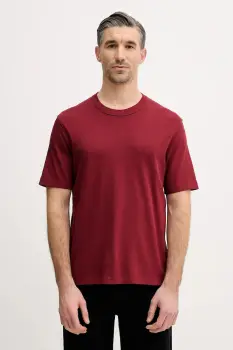 Sisley tricou din bumbac culoarea bordo, uni, 3YNVS104Q imagine