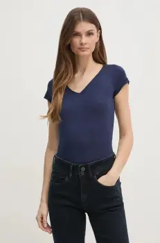 Sisley tricou femei, culoarea albastru marin imagine