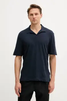 Sisley tricou polo din in culoarea bleumarin, uni, 3D8FS300W imagine