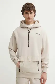 Sixth June bluza barbati, culoarea bej, cu gluga, cu imprimeu imagine