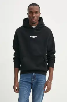 Sixth June bluza barbati, culoarea negru, cu gluga, cu imprimeu imagine