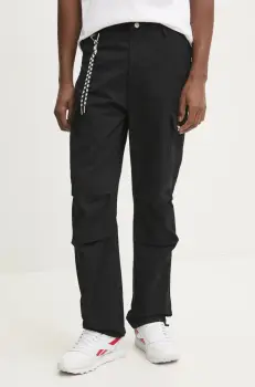 Sixth June pantaloni de bumbac culoarea negru, drept, 25274 imagine