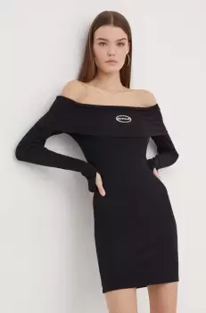Sixth June rochie culoarea negru, mini, mulata imagine