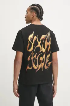 Sixth June tricou din bumbac barbati, culoarea negru, cu imprimeu, 23639 imagine