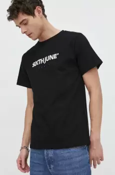 Sixth June tricou din bumbac barbati, culoarea negru, cu imprimeu imagine