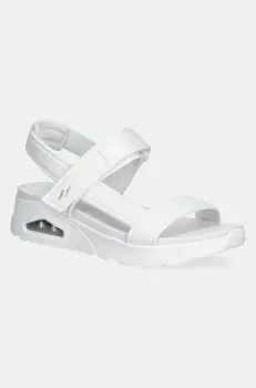 Skechers sandale UNO femei, culoarea alb, toc pana, 119813 imagine