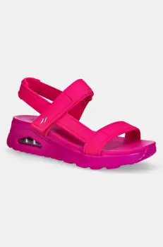 Skechers sandale UNO femei, culoarea roz, toc pana, 119814 imagine