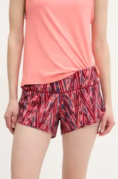 Smartwool pantaloni scurti outdoor culoarea portocaliu, neted, high waist, SW002769 imagine