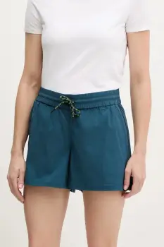 Smartwool pantaloni scurti outdoor culoarea turcoaz, uni, medium waist, SW002732 imagine