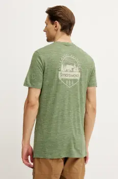 Smartwool tricou sport culoarea verde, cu imprimeu, SW002758 imagine