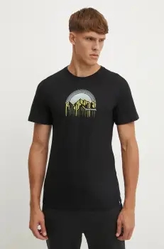 Smartwool tricou sport Dusk to Dawn culoarea negru, cu imprimeu, SW002654 imagine