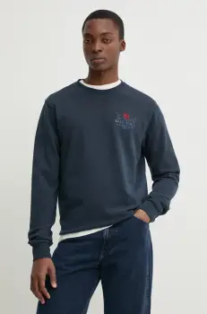 Solid hanorac de bumbac ORMAN barbati, culoarea albastru marin, cu imprimeu, 21108522.194010 imagine