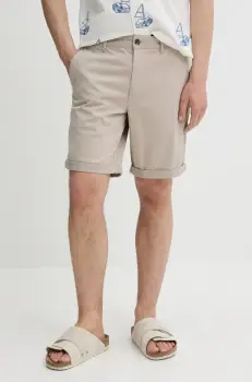 Solid pantaloni scurti culoarea bej, 21200395 imagine